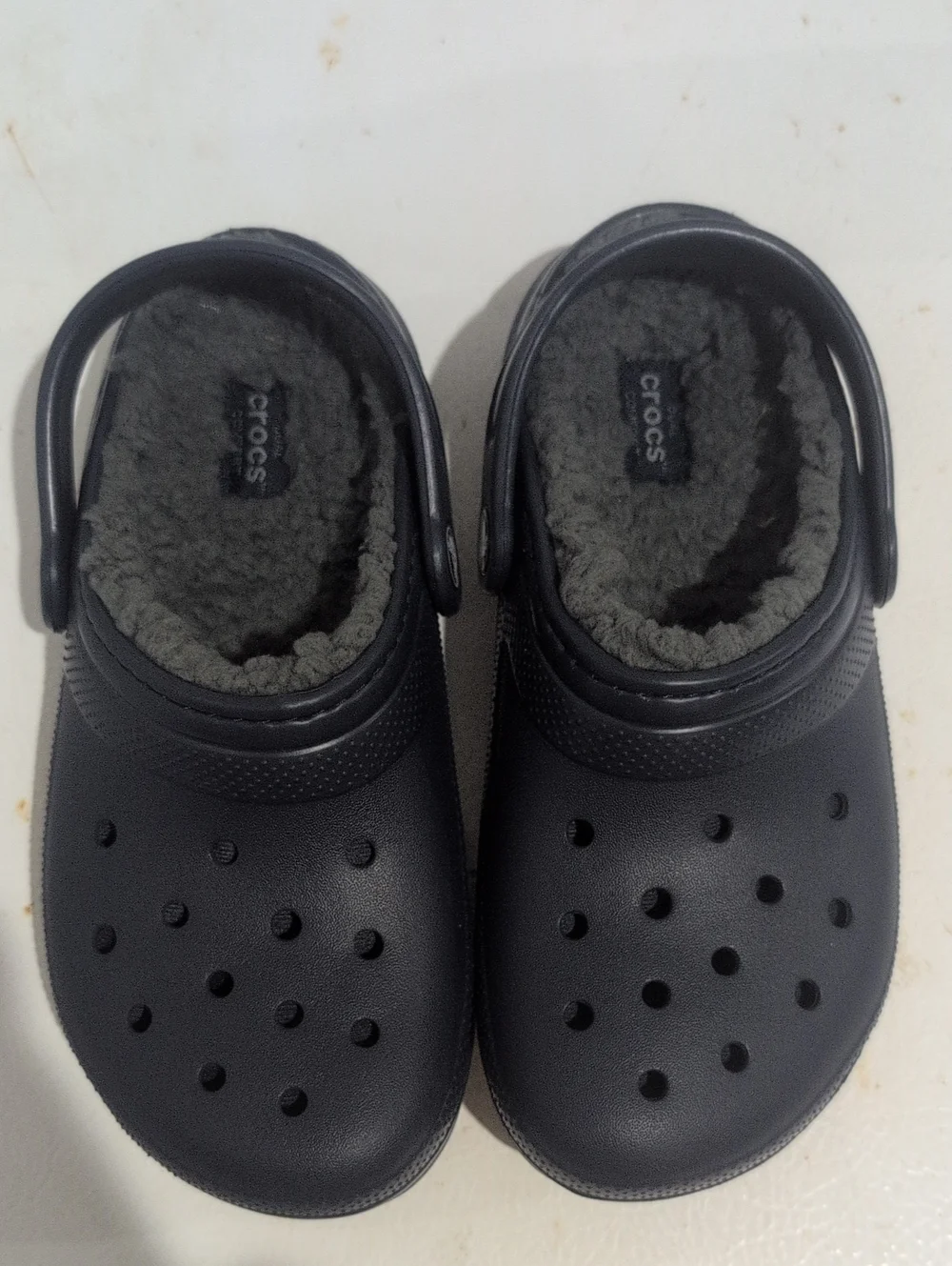 CROCS Kids Fuzz Lined Clogs - Black